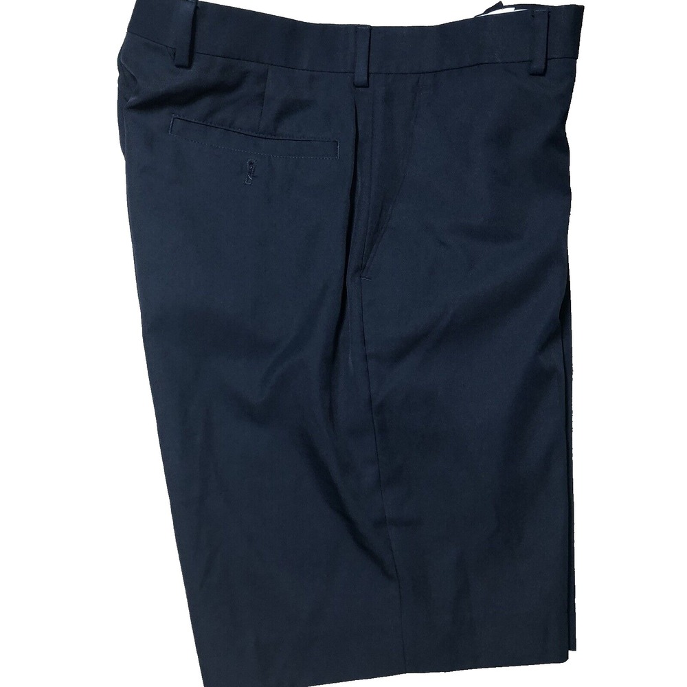 Alan‎ Flusser Golf Shorts Men 34 Black Chino Flat Front 100% Polyester